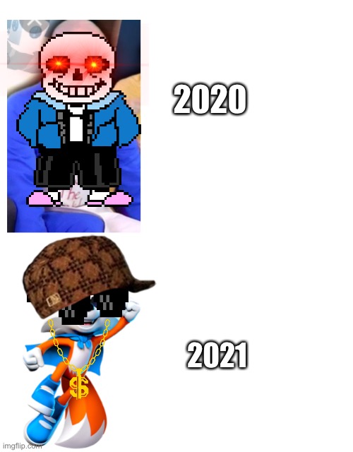 2020 Unlucky 2021 Lucky | 2020; 2021 | image tagged in 2020,2021,mafia,lucky,sans | made w/ Imgflip meme maker
