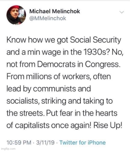 He almost has a point, but it goes off the rails. | image tagged in cringe,cringe worthy,leftist,depression,fdr,democrats | made w/ Imgflip meme maker