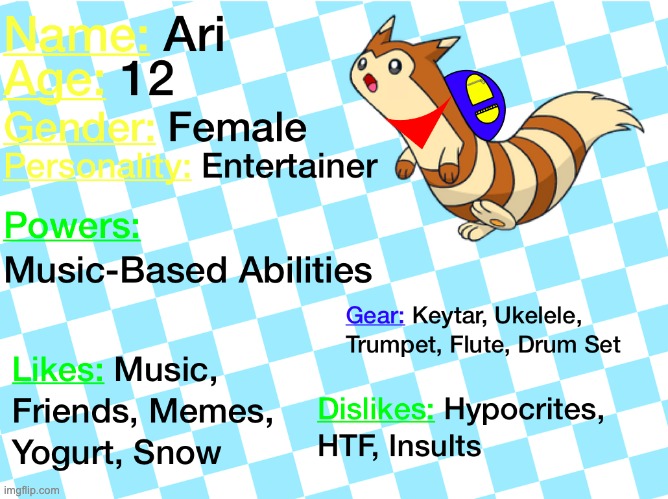 Ari's Bio! | made w/ Imgflip meme maker