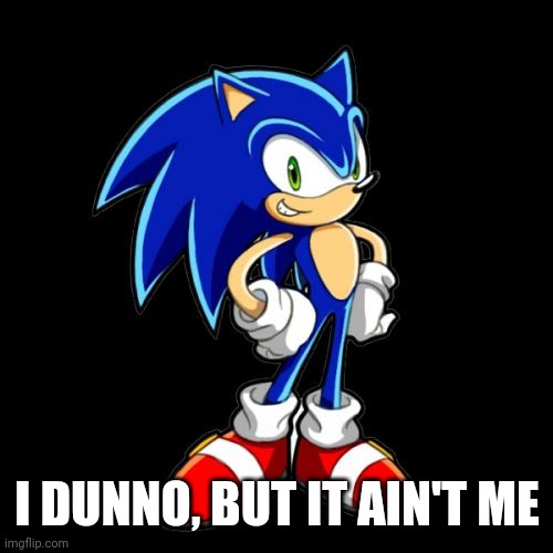 You're Too Slow Sonic Meme | I DUNNO, BUT IT AIN'T ME | image tagged in memes,you're too slow sonic | made w/ Imgflip meme maker