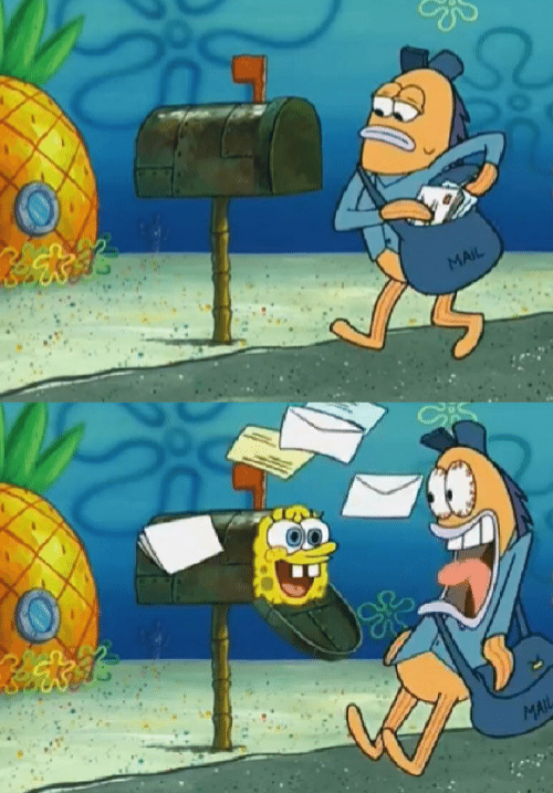 High Quality Spongebob mailbox Blank Meme Template