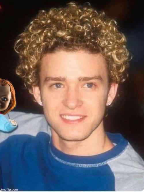 Lookout Timberlake, Chuckys Back | image tagged in chucky,justin timberlake,so close,dammit,too bad | made w/ Imgflip meme maker