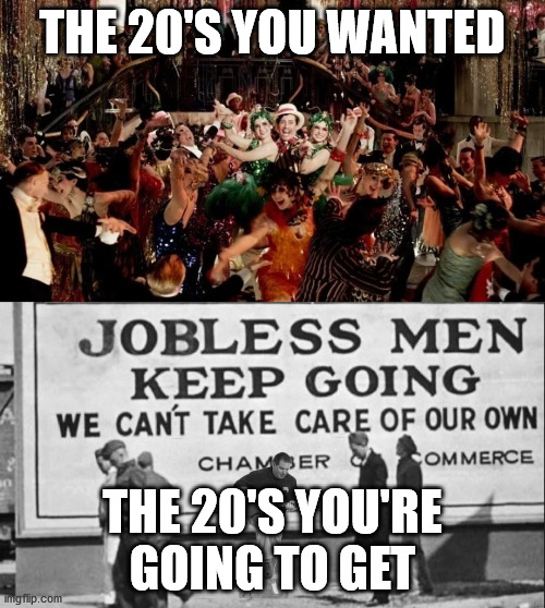 THE 20'S YOU WANTED; THE 20'S YOU'RE GOING TO GET | image tagged in HistoryMemes | made w/ Imgflip meme maker