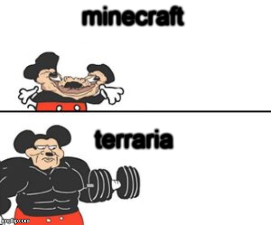 Buff Mokey | minecraft; terraria | image tagged in buff mokey | made w/ Imgflip meme maker