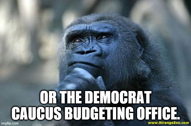 Deep Thoughts | OR THE DEMOCRAT CAUCUS BUDGETING OFFICE. | image tagged in deep thoughts | made w/ Imgflip meme maker