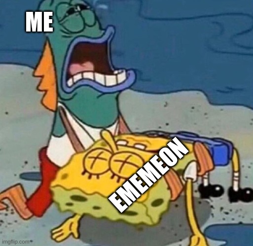 Crying Spongebob Lifeguard Fish | ME; EMEMEON | image tagged in crying spongebob lifeguard fish,memes,rip,spongebob,squidward | made w/ Imgflip meme maker