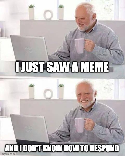 Hide the Pain Harold Meme | I JUST SAW A MEME AND I DON'T KNOW HOW TO RESPOND | image tagged in memes,hide the pain harold | made w/ Imgflip meme maker