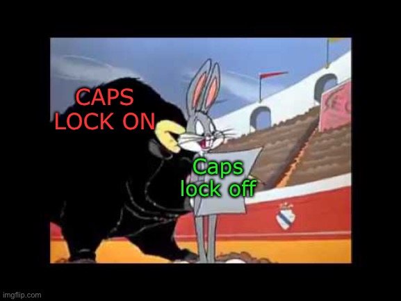 CAPS LOCK ON Caps lock off | made w/ Imgflip meme maker