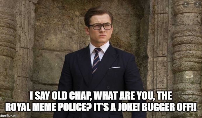 I SAY OLD CHAP, WHAT ARE YOU, THE ROYAL MEME POLICE? IT'S A JOKE! BUGGER OFF!! | made w/ Imgflip meme maker