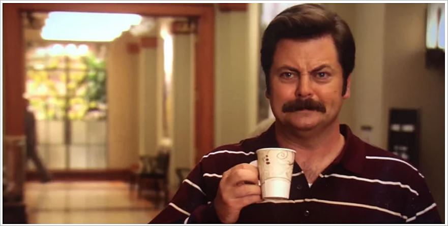 Ron Swanson Covid Six Feet Blank Meme Template