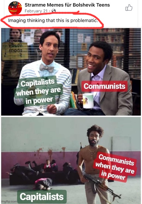 The meme is accurate. The cringe is circled in red at the top. | image tagged in cringe,violence is never the answer,violence,communism,communist,leftist | made w/ Imgflip meme maker