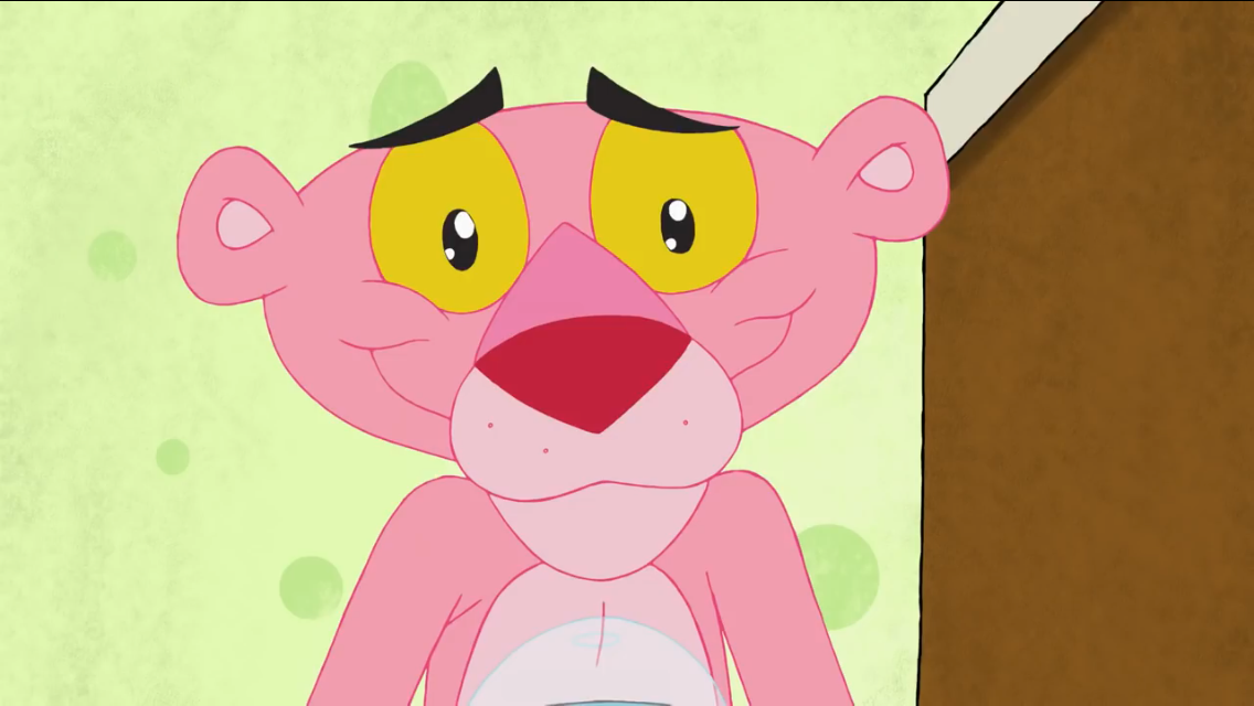 High Quality Cute Face Pink Panther Blank Meme Template