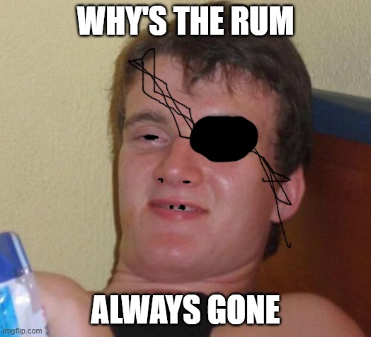 10 Guy Meme | WHY'S THE RUM; ALWAYS GONE | image tagged in memes,10 guy | made w/ Imgflip meme maker