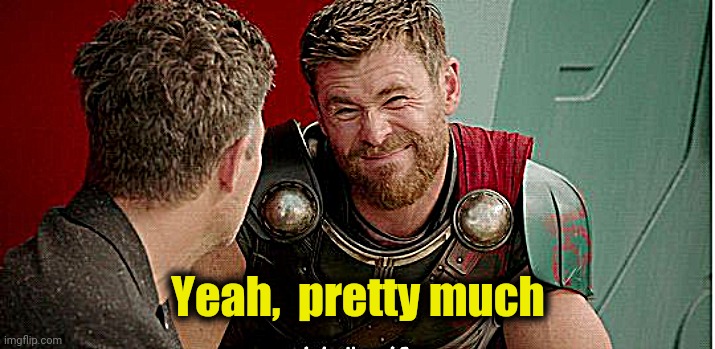 Thor is he though | Yeah,  pretty much | image tagged in thor is he though | made w/ Imgflip meme maker