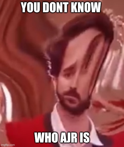 Confused AJR | YOU DONT KNOW; WHO AJR IS | image tagged in confused ajr | made w/ Imgflip meme maker