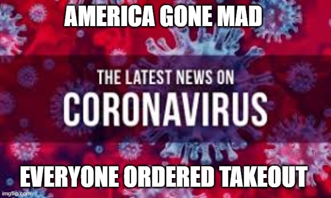 AMERICA GONE MAD; EVERYONE ORDERED TAKEOUT | image tagged in politics | made w/ Imgflip meme maker