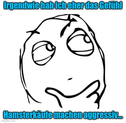 Question Rage Face Meme | Irgendwie hab ich eher das Gefühl Hamsterkäufe machen aggressiv... | image tagged in memes,question rage face | made w/ Imgflip meme maker