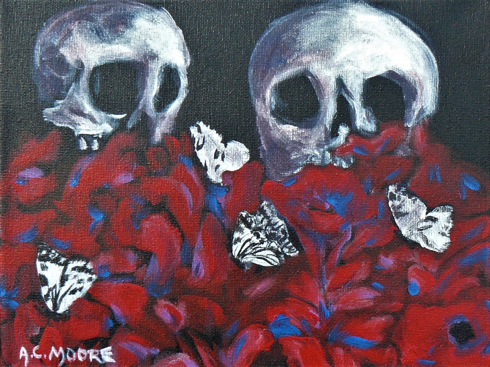 High Quality Skulls and roses Blank Meme Template