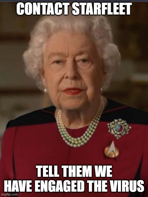 Admiral Windsor | CONTACT STARFLEET; TELL THEM WE HAVE ENGAGED THE VIRUS | image tagged in admiral windsor | made w/ Imgflip meme maker