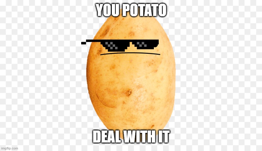YOU POTATO; DEAL WITH IT | image tagged in potato | made w/ Imgflip meme maker