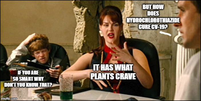 electrolytes | BUT HOW DOES HYDROCHLOROTHIAZIDE CURE CV-19? IT HAS WHAT PLANTS CRAVE; IF YOU ARE SO SMART WHY DON'T YOU KNOW THAT? | image tagged in electrolytes | made w/ Imgflip meme maker