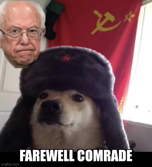 THE BERN IS FELT | image tagged in bernie sanders,russian doge | made w/ Imgflip meme maker