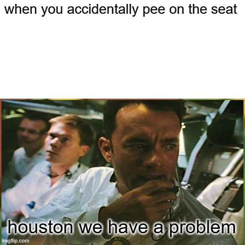 True | when you accidentally pee on the seat; houston we have a problem | image tagged in pee | made w/ Imgflip meme maker