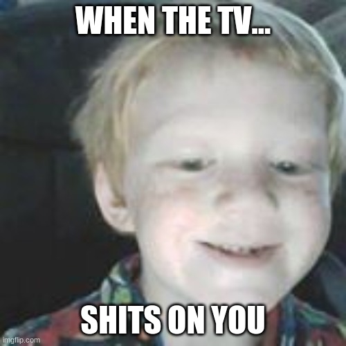 WHEN THE TV... SHITS ON YOU | image tagged in funny meme | made w/ Imgflip meme maker
