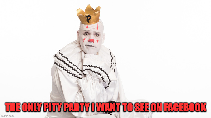Puddles Pity Party | THE ONLY PITY PARTY I WANT TO SEE ON FACEBOOK | image tagged in puddles pity party | made w/ Imgflip meme maker
