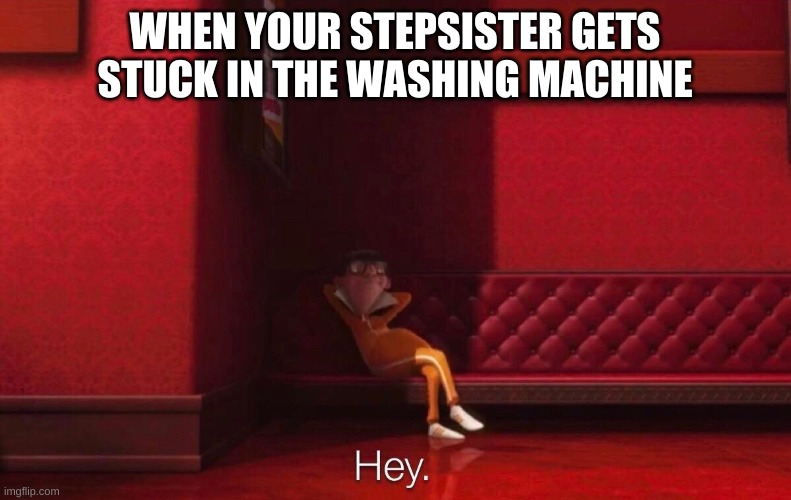 Vector | WHEN YOUR STEPSISTER GETS STUCK IN THE WASHING MACHINE | image tagged in vector | made w/ Imgflip meme maker