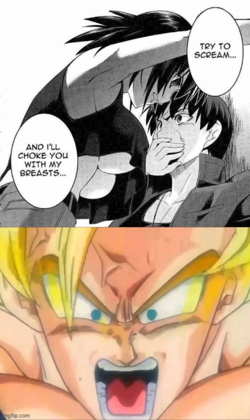 What a way to go | image tagged in boobs,anime,manga,yelling | made w/ Imgflip meme maker
