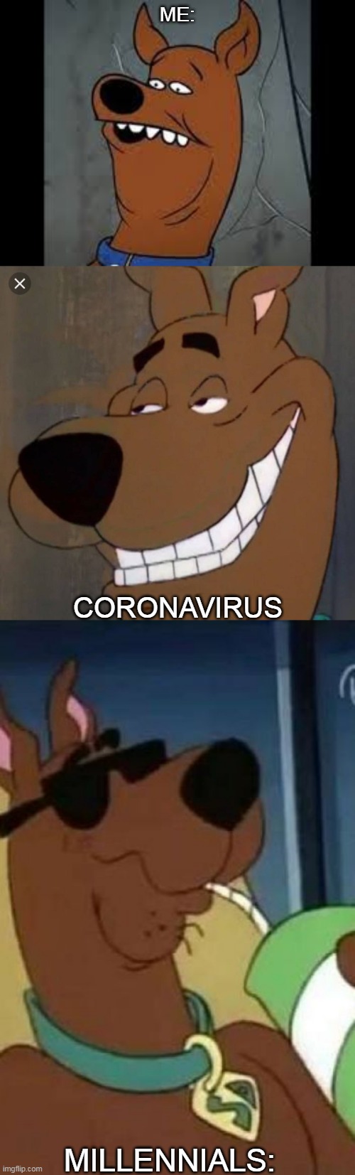 ME:; CORONAVIRUS; MILLENNIALS: | image tagged in social distancing | made w/ Imgflip meme maker