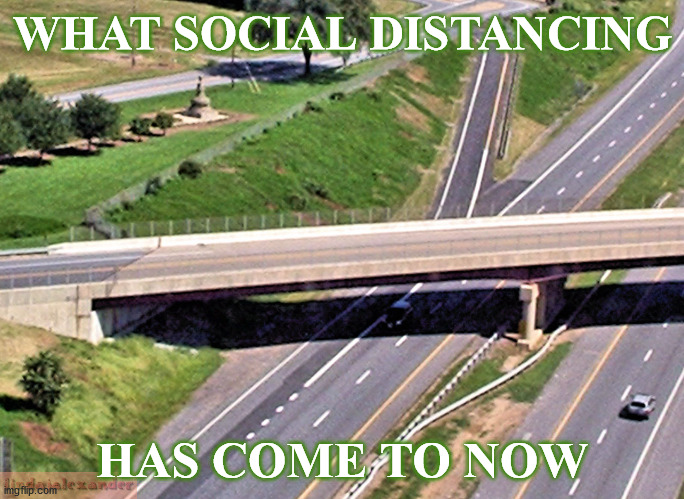 Social distancing | WHAT SOCIAL DISTANCING; HAS COME TO NOW | image tagged in social distancing,social distance,coronavirus,corona virus,stay home | made w/ Imgflip meme maker