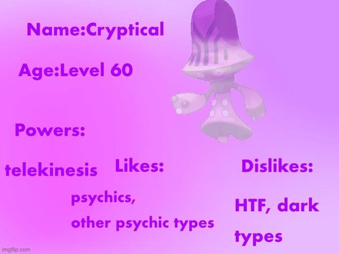 Cryptical’s bio | made w/ Imgflip meme maker