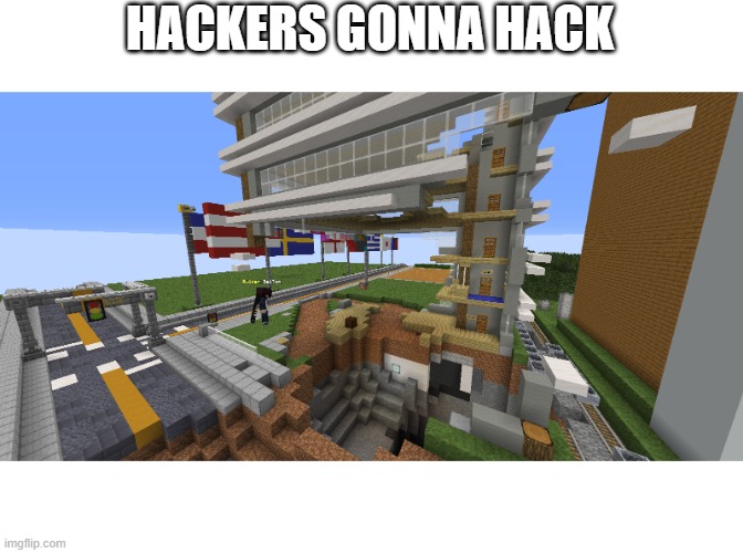 Minecraft Devastation | HACKERS GONNA HACK | image tagged in hackers | made w/ Imgflip meme maker