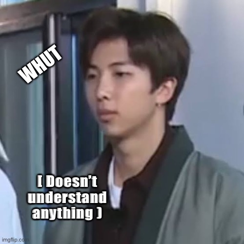WHUT; [ Doesn’t
 understand 
anything ) | image tagged in bts | made w/ Imgflip meme maker