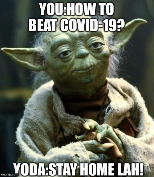 Star Wars Yoda | YOU:HOW TO BEAT COVID-19? YODA:STAY HOME LAH! | image tagged in memes,star wars yoda | made w/ Imgflip meme maker