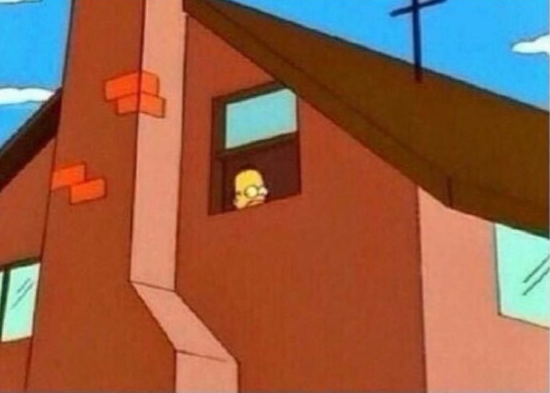 Homer Simpson Peeking window Blank Meme Template