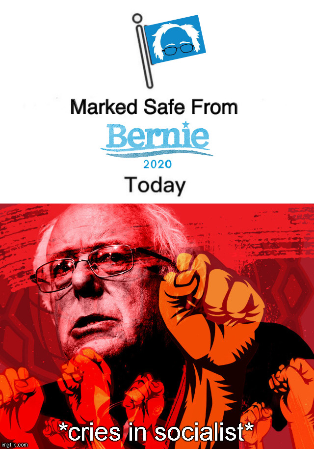 Thanks for Playing | *cries in socialist* | image tagged in memes,marked safe from,bernie sanders,2020 presidential campaign | made w/ Imgflip meme maker