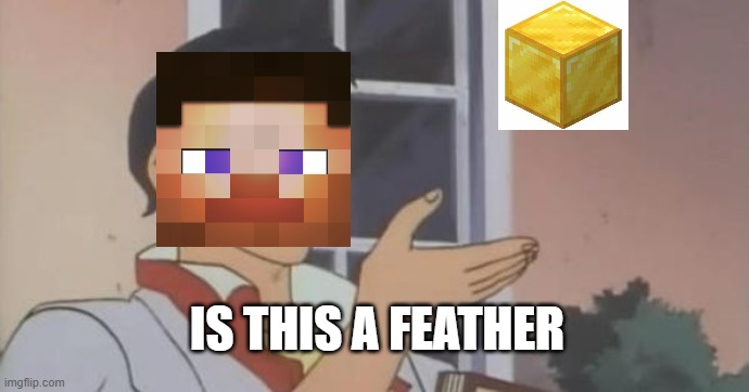 Is This a Pigeon | IS THIS A FEATHER | image tagged in is this a pigeon | made w/ Imgflip meme maker