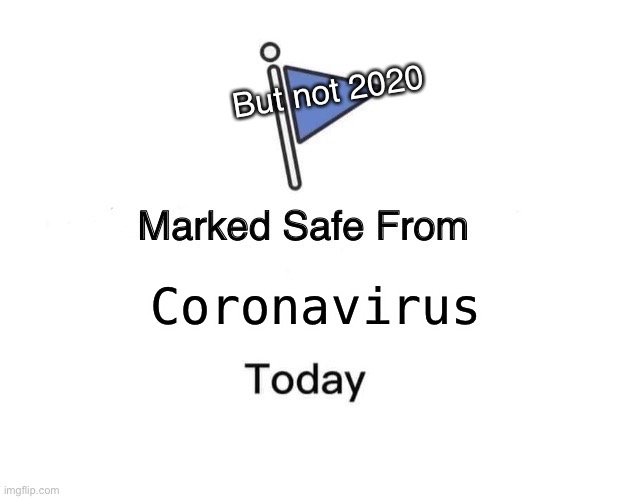 Marked Safe From Meme | But not 2020; Coronavirus | image tagged in memes,marked safe from | made w/ Imgflip meme maker