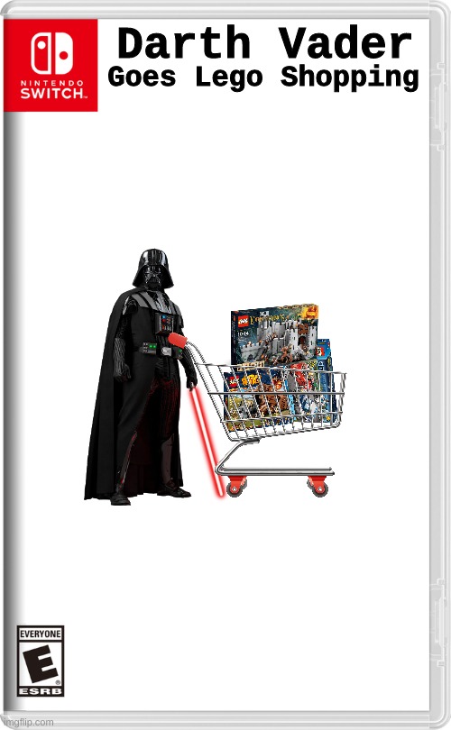 They're presents... for whom I won't tell. | Darth Vader; Goes Lego Shopping | image tagged in nintendo switch,lego,darth vader,shopping | made w/ Imgflip meme maker