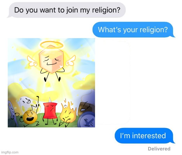LOSER! LOSER! LOSER! | image tagged in whats your religion,bfb | made w/ Imgflip meme maker