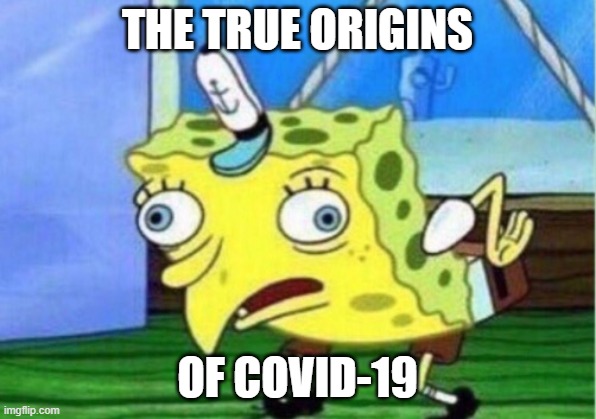 COVID Soup | THE TRUE ORIGINS; OF COVID-19 | image tagged in memes,mocking spongebob,coronavirus,the truth,fake news,covid19 | made w/ Imgflip meme maker