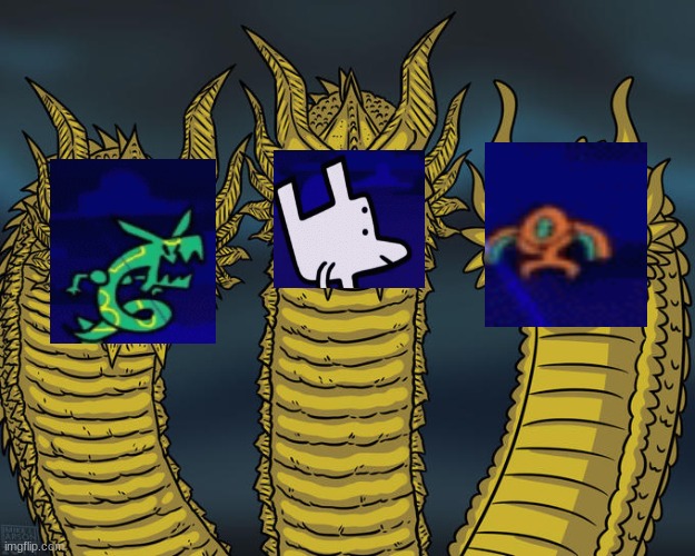 Three-headed Dragon | image tagged in three-headed dragon | made w/ Imgflip meme maker