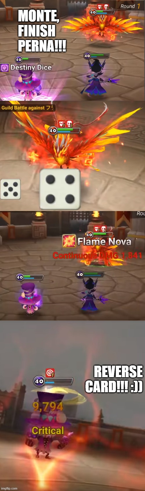 Spicy Chicken con Monte | MONTE, FINISH PERNA!!! REVERSE CARD!!! :)) | image tagged in summoners war,perna,monte,swmeme,meme | made w/ Imgflip meme maker