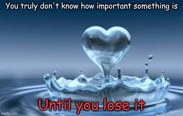 You truly don't know how important something is; Until you lose it | made w/ Imgflip meme maker