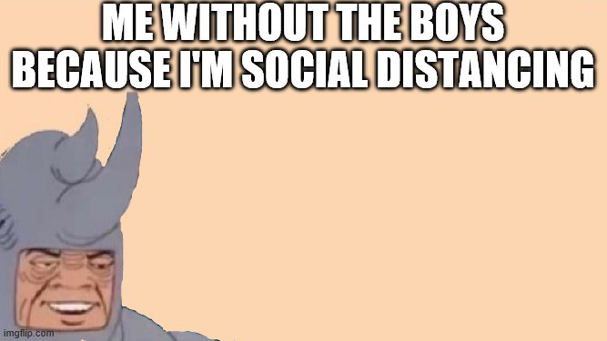 Me and the Boys Just Me | ME WITHOUT THE BOYS BECAUSE I'M SOCIAL DISTANCING | image tagged in me and the boys just me | made w/ Imgflip meme maker