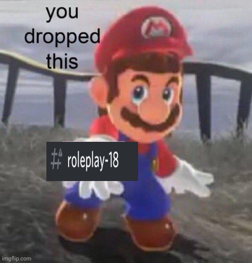 Me when people are roleplaying in discord general chat | image tagged in mario you dropped this | made w/ Imgflip meme maker