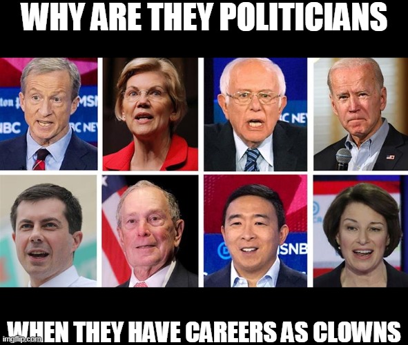 It's true though | WHY ARE THEY POLITICIANS; WHEN THEY HAVE CAREERS AS CLOWNS | image tagged in politics,democrats,funny | made w/ Imgflip meme maker